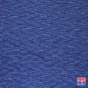 Glitter Crinkled Blue 100% Polyester Fabric 58" Wide